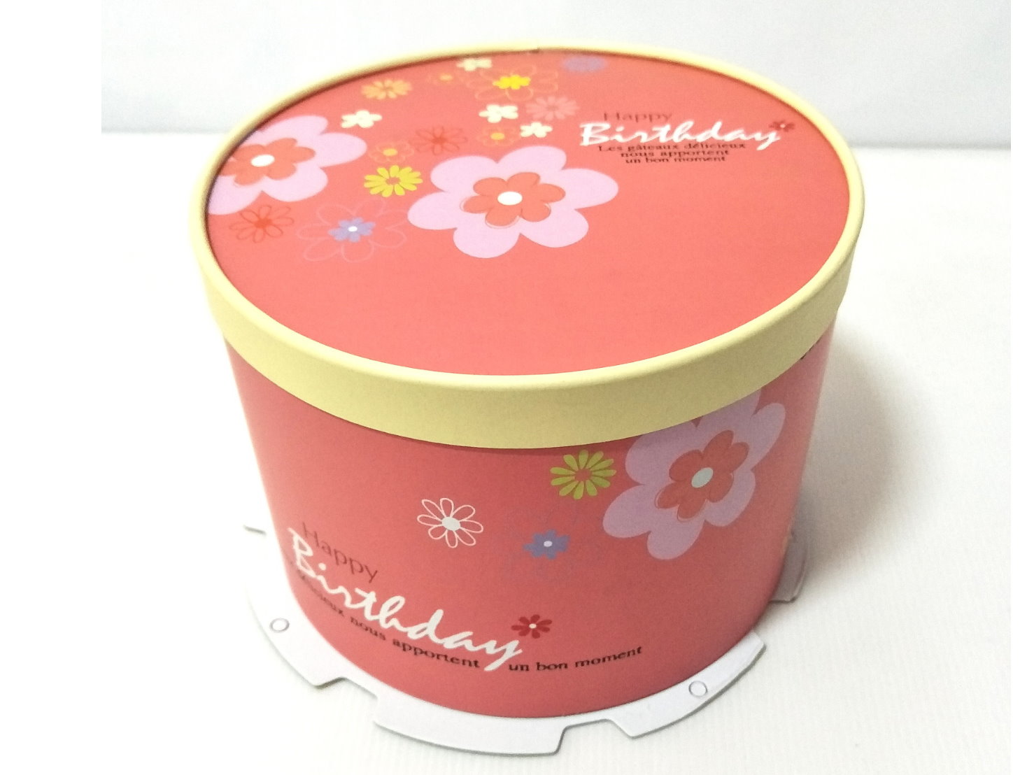 花-圓型蛋糕盒